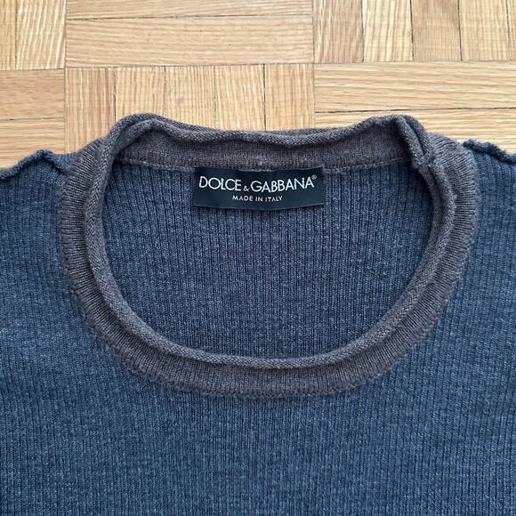Dolce & Gabbana Exposed Raw Seam  wool sweater Size 54 Made in Italy - Picture 2 of 5